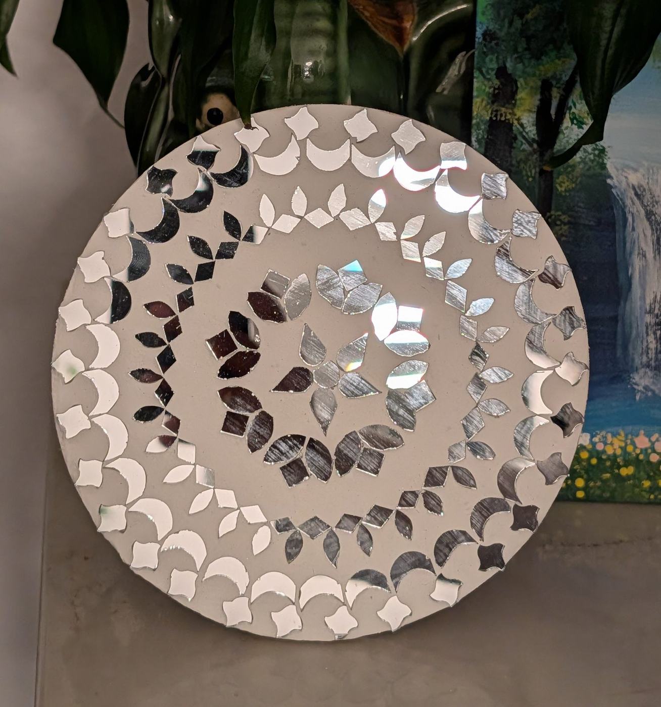 Mirror Mosaic artwork made in a workshop
